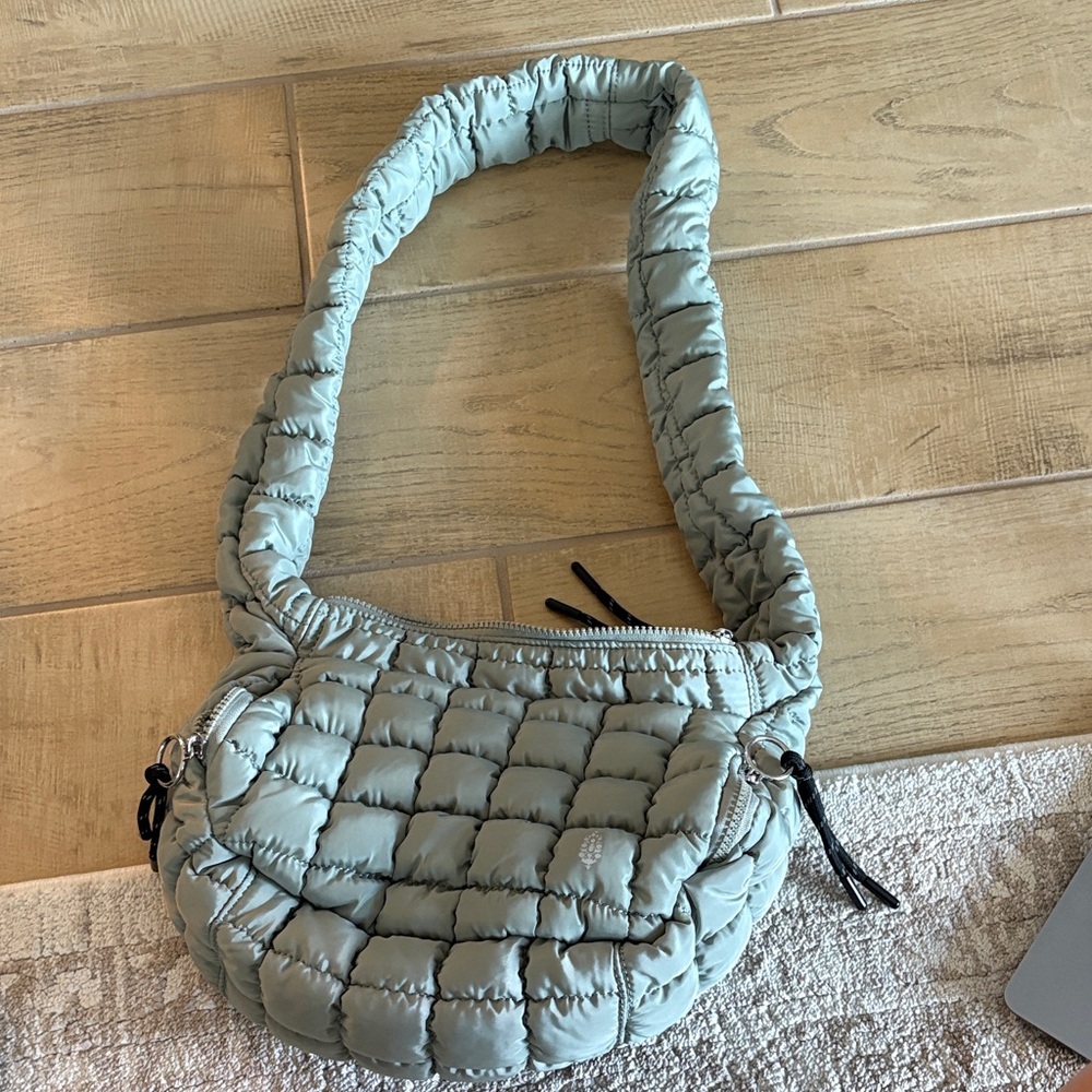 Free People quilted mini carryall sling- stone sage